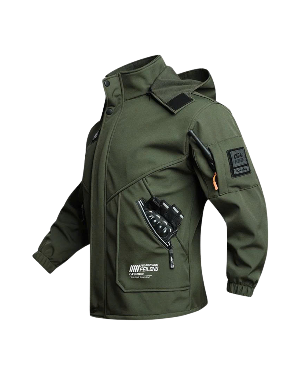 Men 2-Piece Tactical Hooded Jacket & Cargo Pants Outdoor Suit