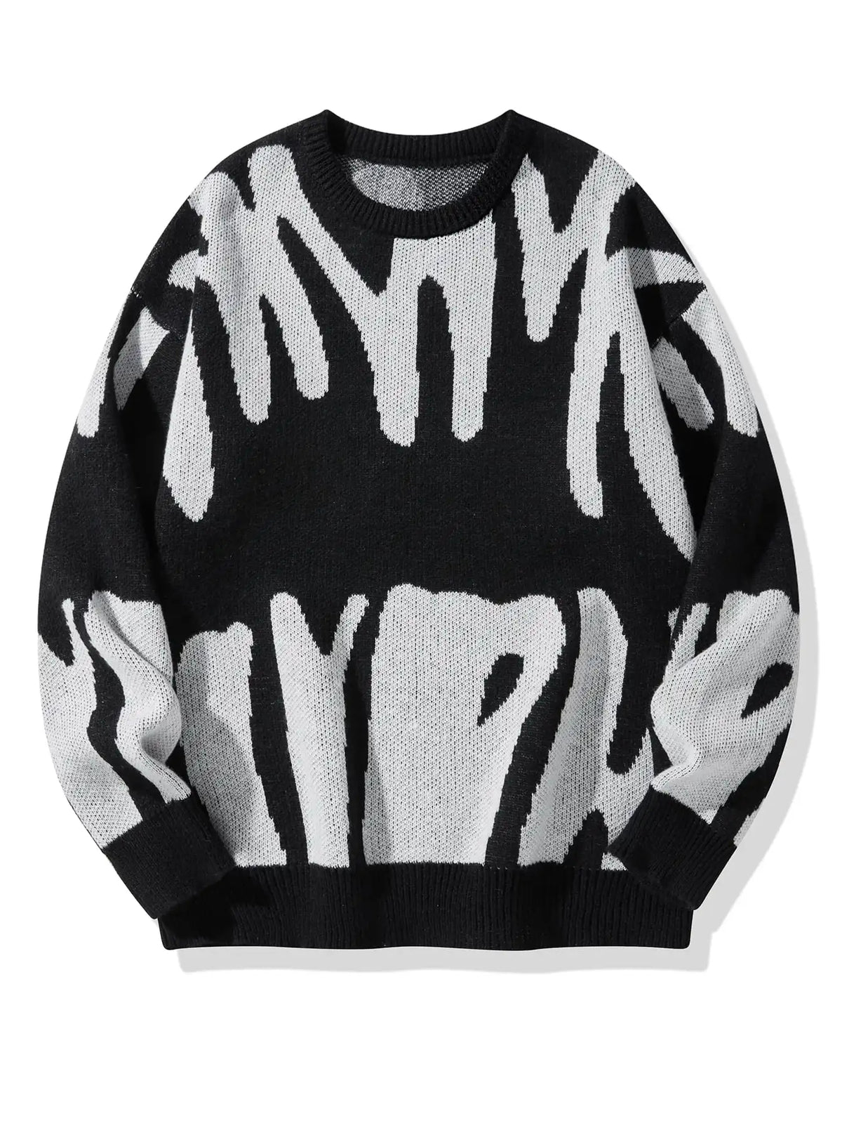 Abstract Wool Pullover Sweater – Men's Oversized Knit | Garen