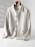 Merino Wool Polo Cardigan – Men's Button Sweater | Savonti