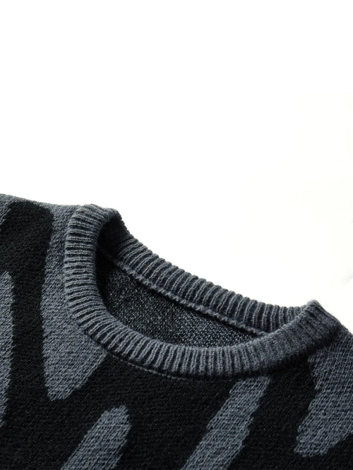 Abstract Wool Pullover Sweater – Men's Oversized Knit | Garen